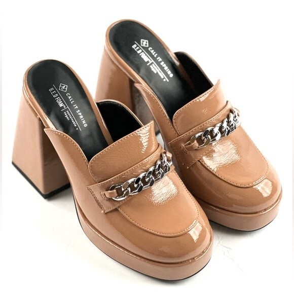 Call It Spring Cassia Chain Pump Light Brown Size 6 NWOT - Picture 6 of 15